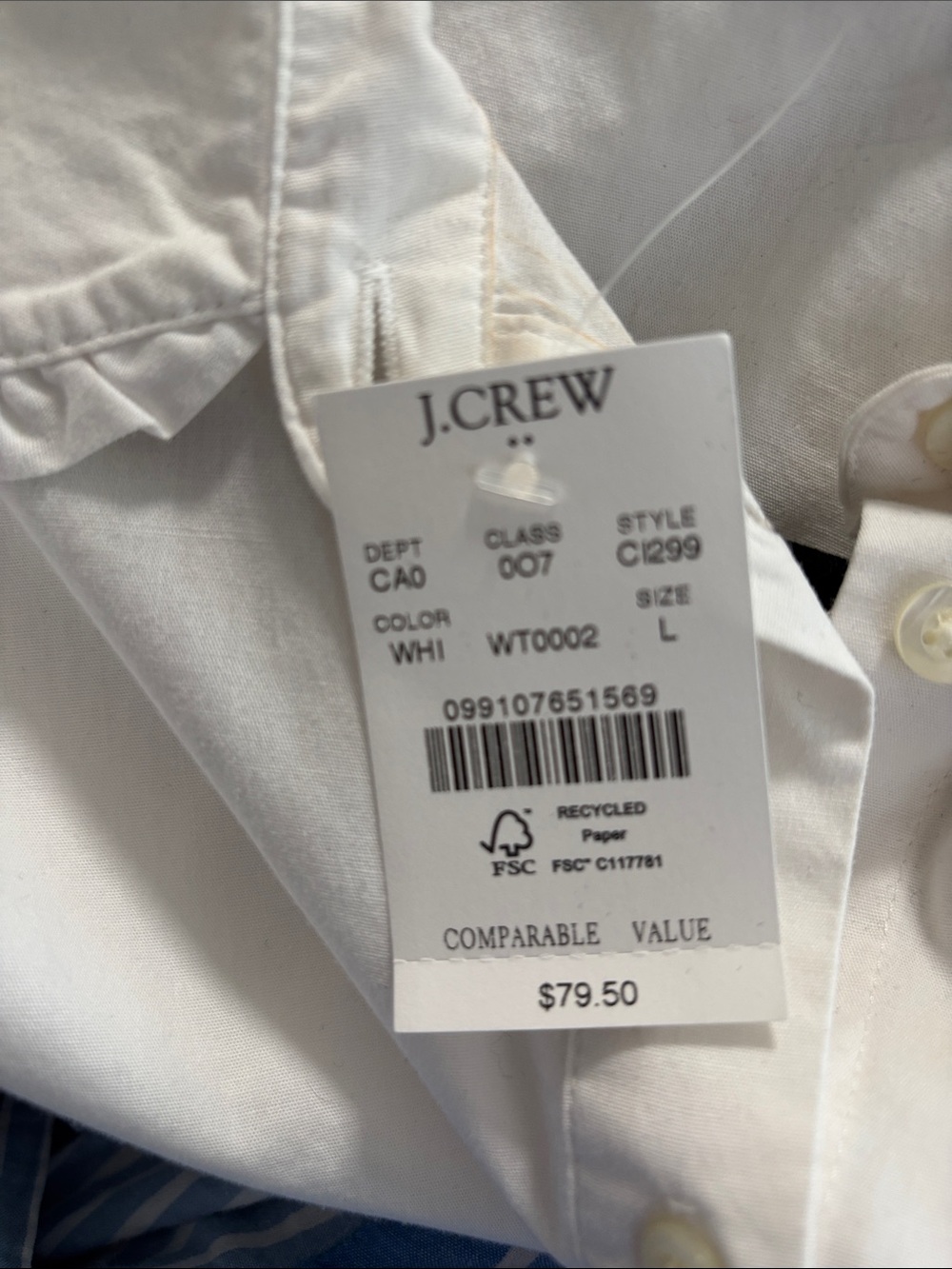 J. Crew White Women's Button-Down Shirt - Picture 2 of 6